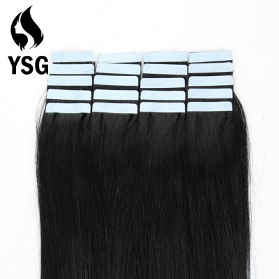 Tape In Hair Extensions Remy 40 piece 100g Brazilian Straight Hair 100% Human Hair 20"-30"inch #1 Color