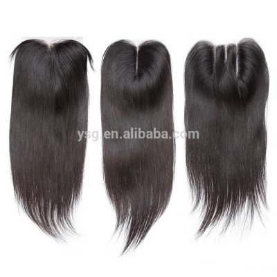 Brazilian mink hair Bleached knot lace closure brazilian hair 4*4 silk base closure