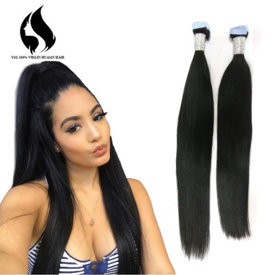 Promotional High Quality Brazilian Human Remy Hair Silky Straight Tape In Human Hair Extension