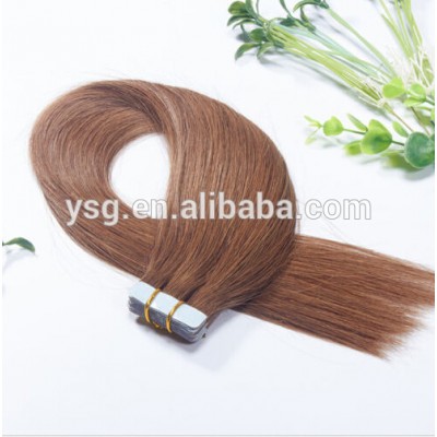 Easy to install invisible human hair extensions PU skin weft remy tape in hair extensions thickness end