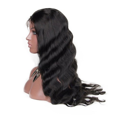 Factory cheap malaysian virgin body wave full lace human hair wigs