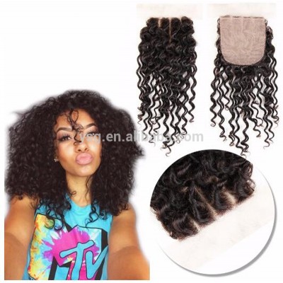 More baby hair can be bleached knot Brazilian mink hair 4*4 silk top lace hair closure